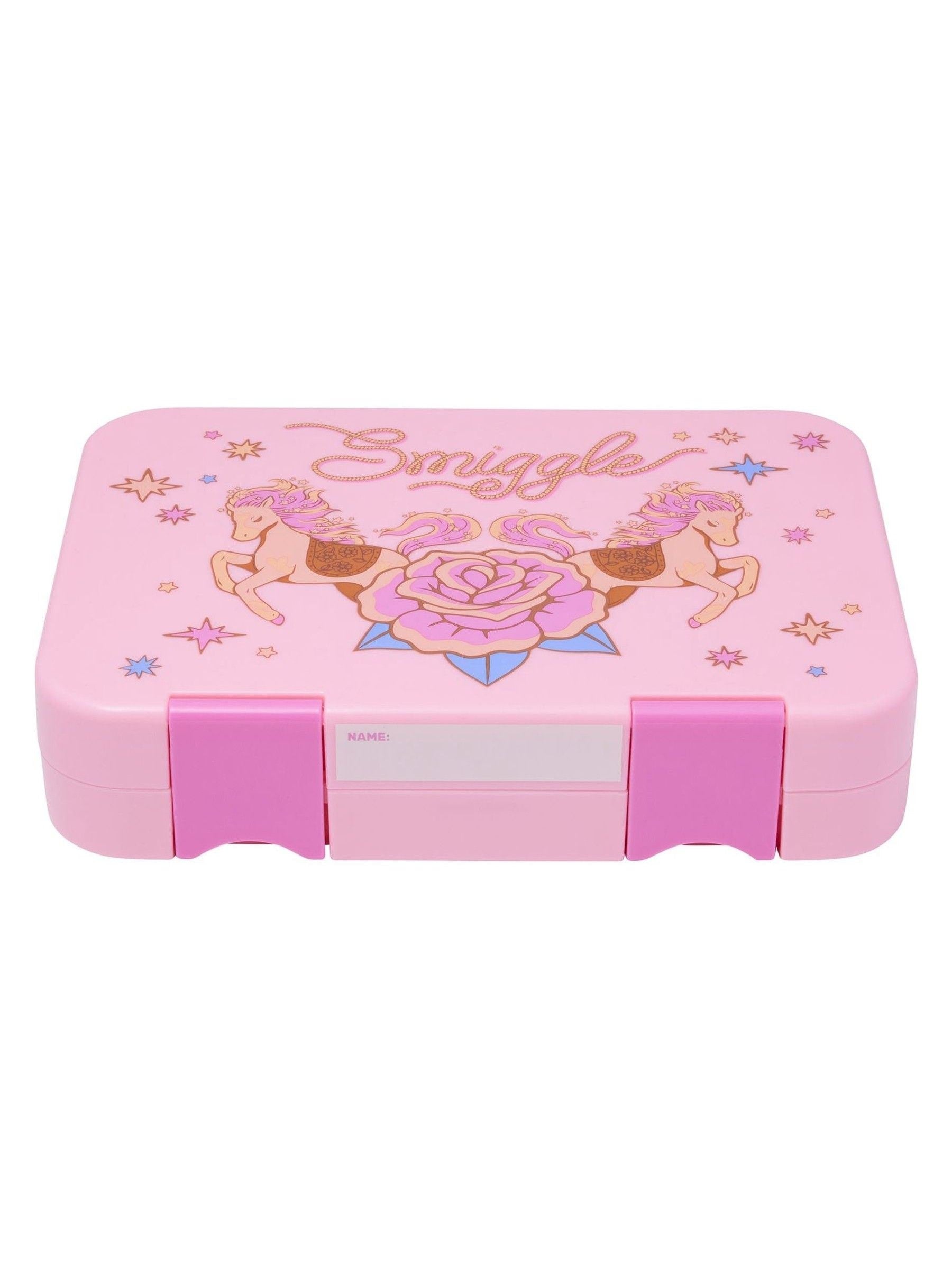 Smiggle pink wildflower medium bento lunchbox with compartments - British product