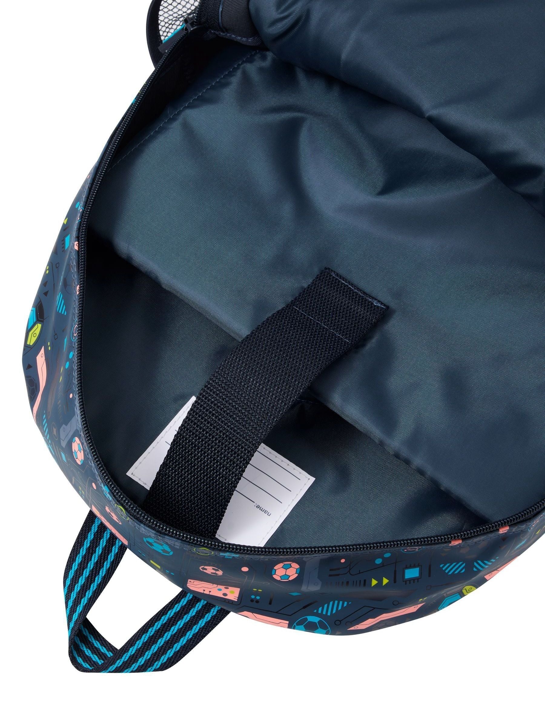 Smiggle grey power play backpack classic football print (British brand)
