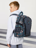 Smiggle grey power play backpack classic football print (British brand)