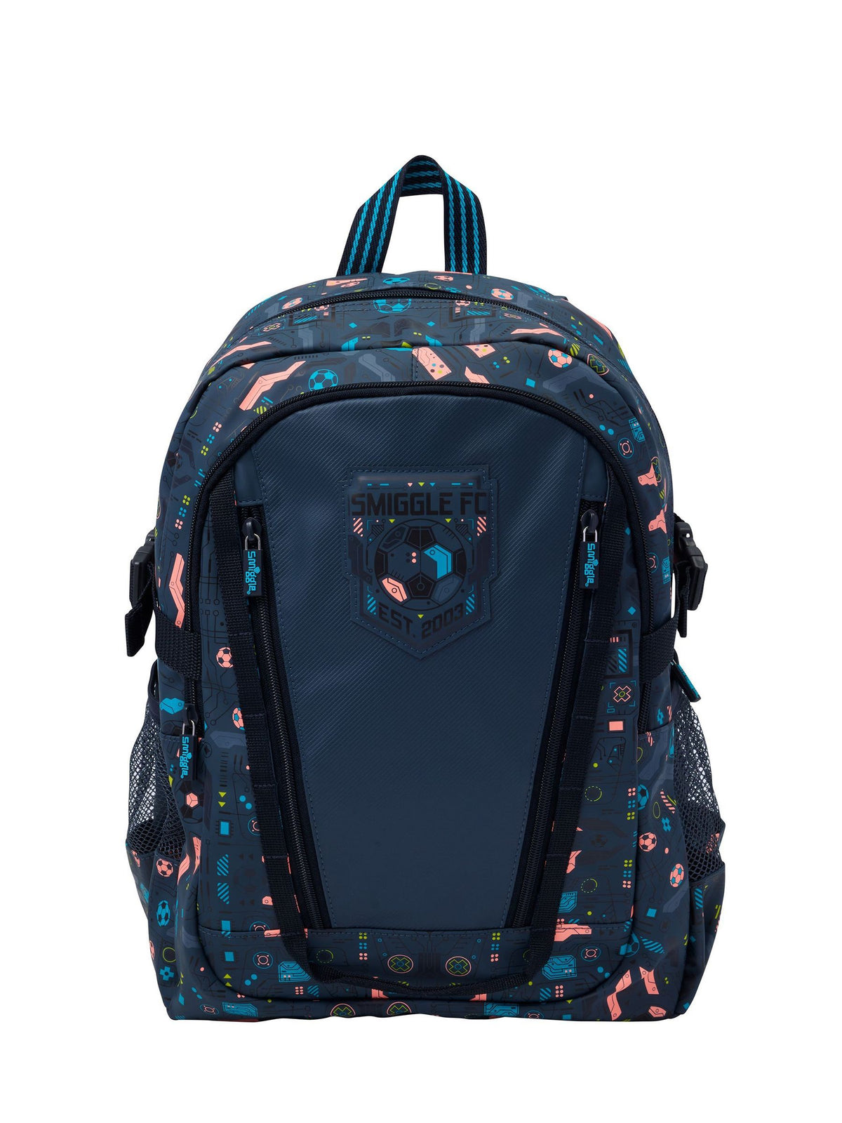 Smiggle grey power play backpack classic football print (British brand)
