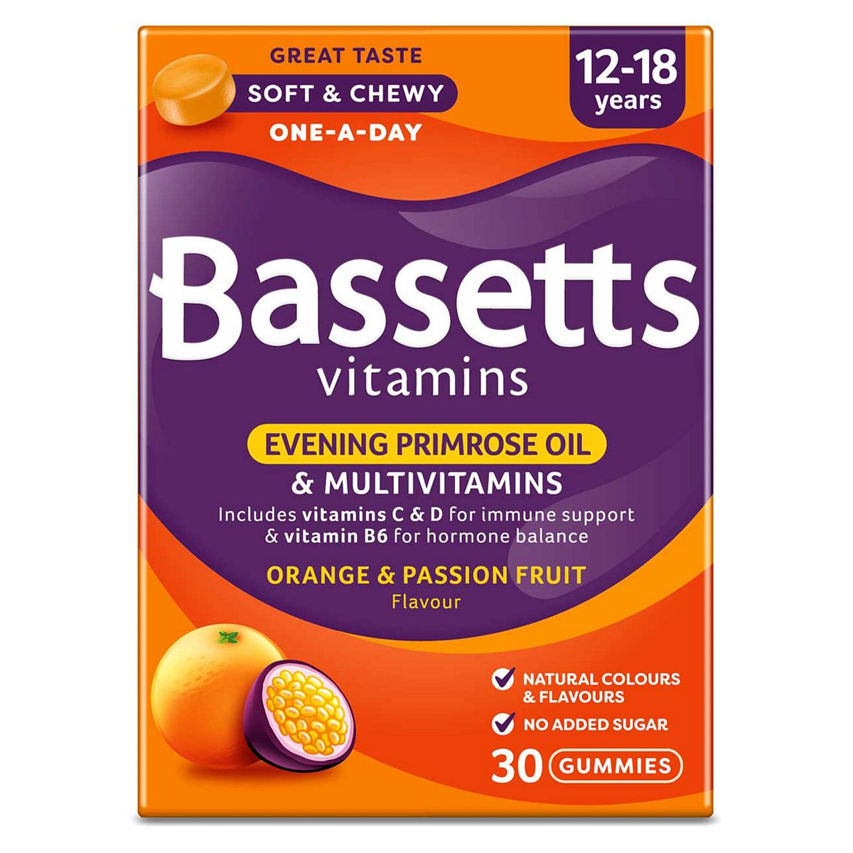 Bassetts Multivitamins Orange & Passionfruit Flavour Soft & Chewies 12-18 Years - 30 GOODS Boots   