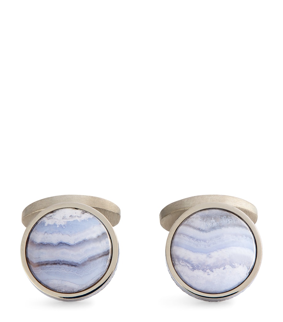 Tateossian agate circular cufflinks, UK version
