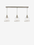 Next brushed nickel Gloucester pendant ceiling light with 3 glass shades, UK version