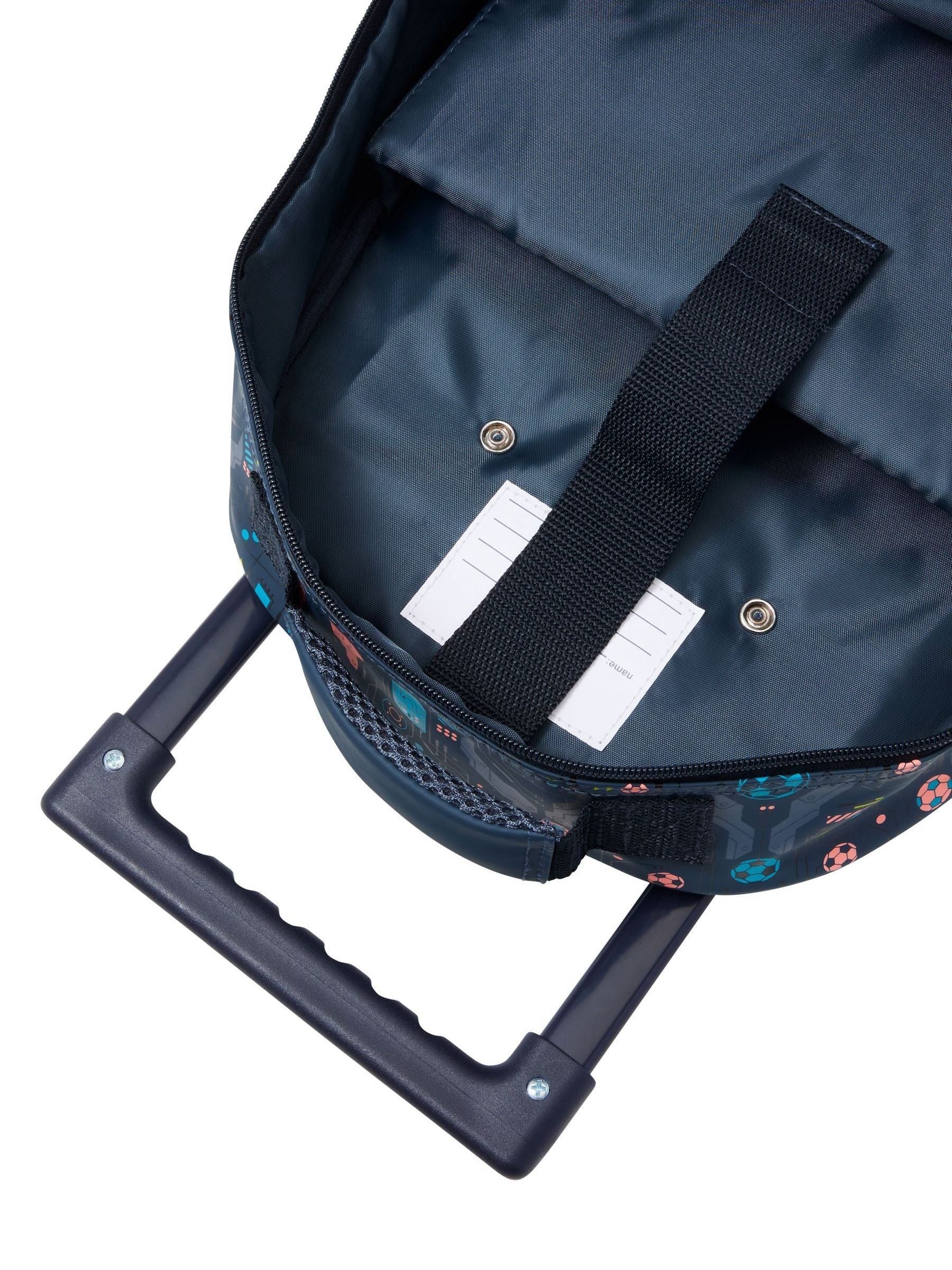 Smiggle Grey Power Play Trolley Backpack with light up wheels, UK version