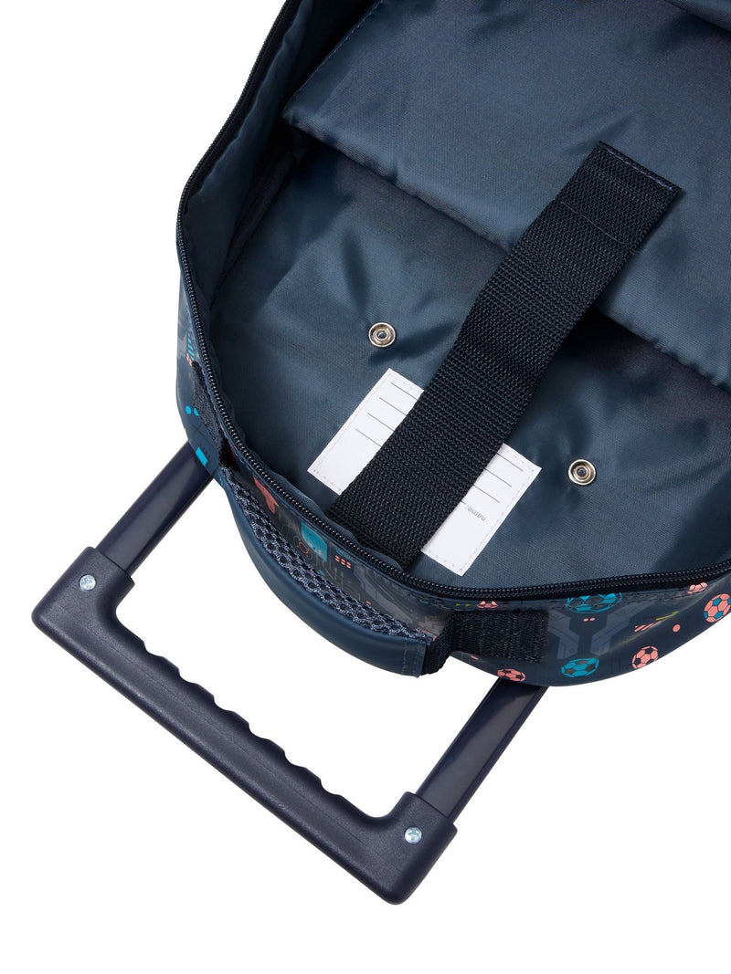 Smiggle Grey Power Play Trolley Backpack with light up wheels, UK version