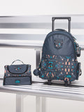 Smiggle Grey Power Play Trolley Backpack with light up wheels, UK version