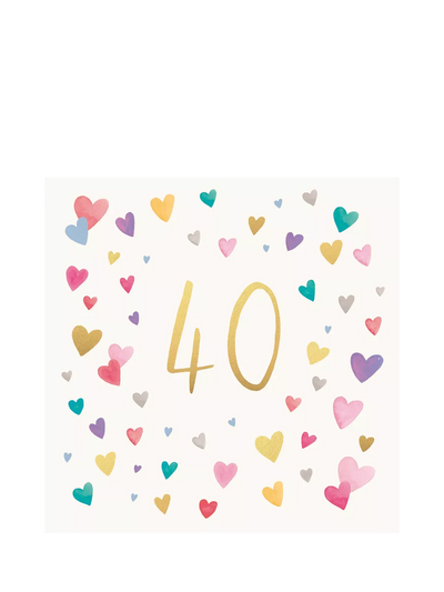 John Lewis Woodmansterne Happy Birthday Hearts 40th Birthday Card- Buy online at McGrocer