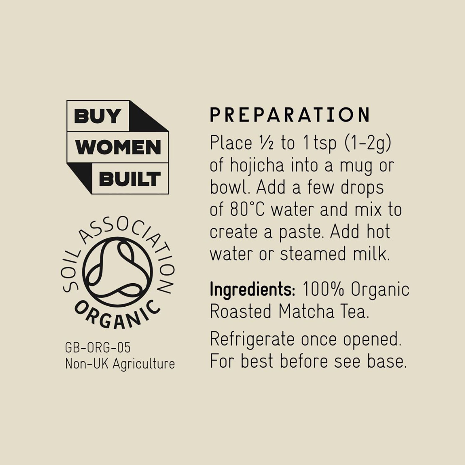 OMGTea organic hojicha roasted matcha green tea 30g - British product