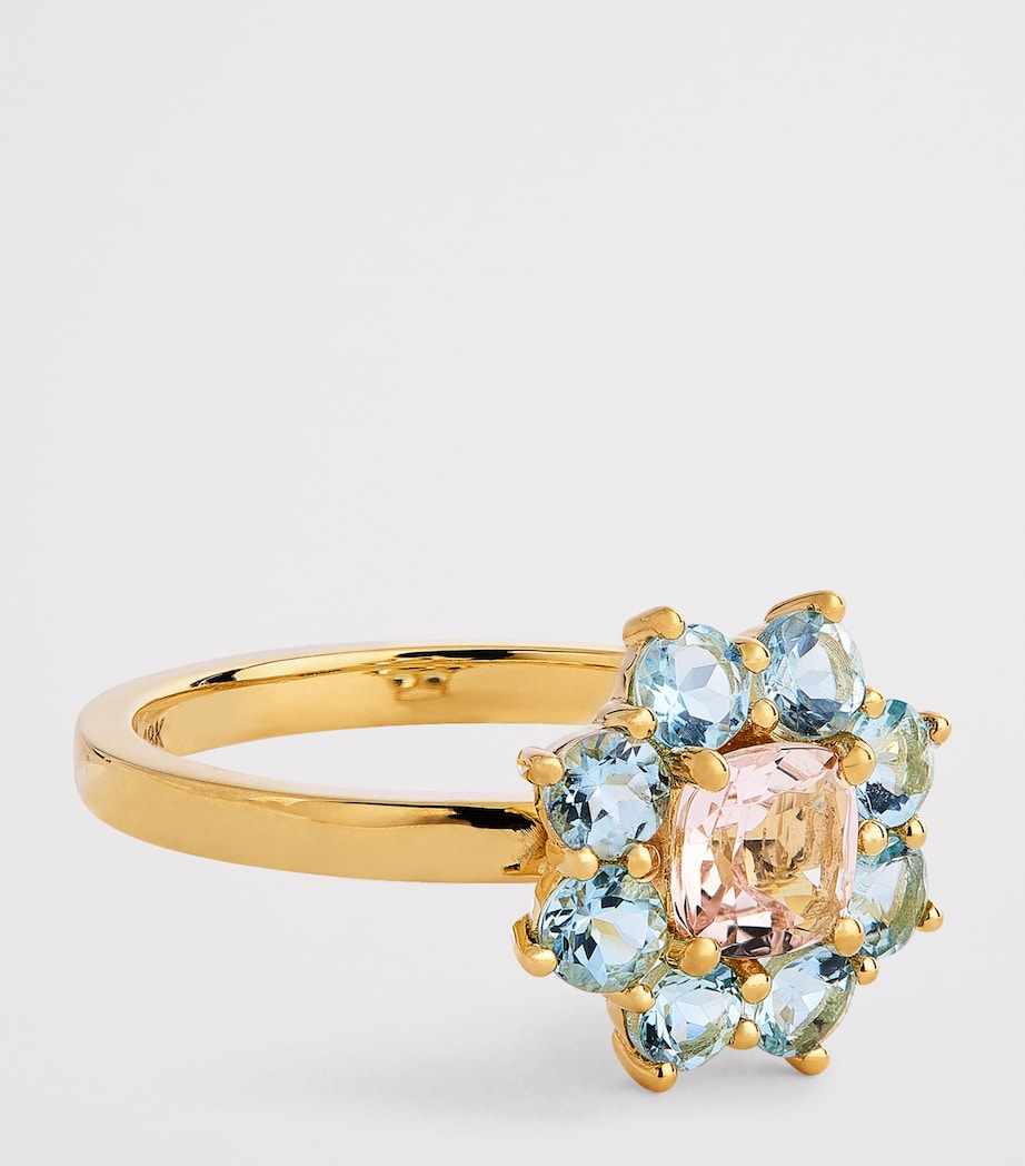 Jennifer Meyer 18kt gold aquamarine flower ring, UK version