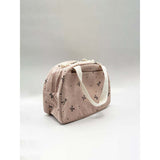 SVNX pink corduroy bow insulated lunch holdall (British brand)