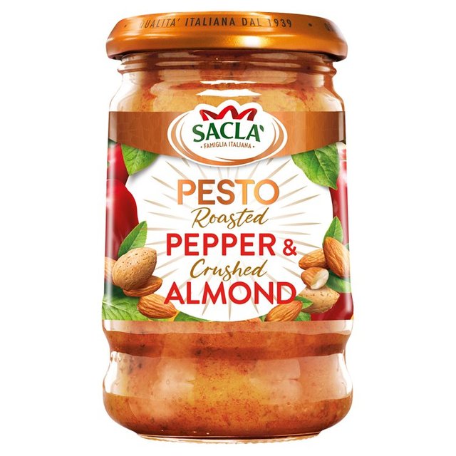 Sacla' Roasted Pepper & Crushed Almond Pesto   190g GOODS M&S   