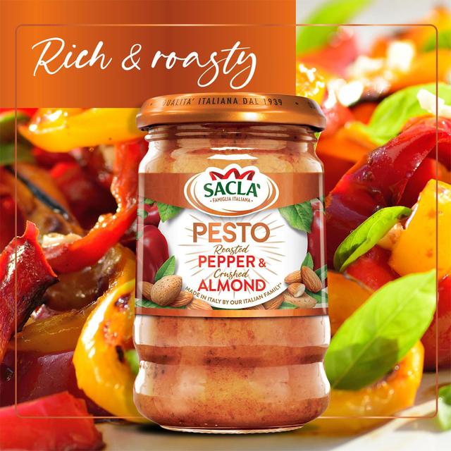 Sacla' Roasted Pepper & Crushed Almond Pesto   190g GOODS M&S   