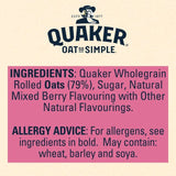 Quaker Oat So Simple Strawberry Raspberry & Cranberry Sachets Cereal   10 per pack Cereals M&S   