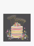 Woodmansterne Striped Cake birthday card 16.6x16.9cm (British brand)