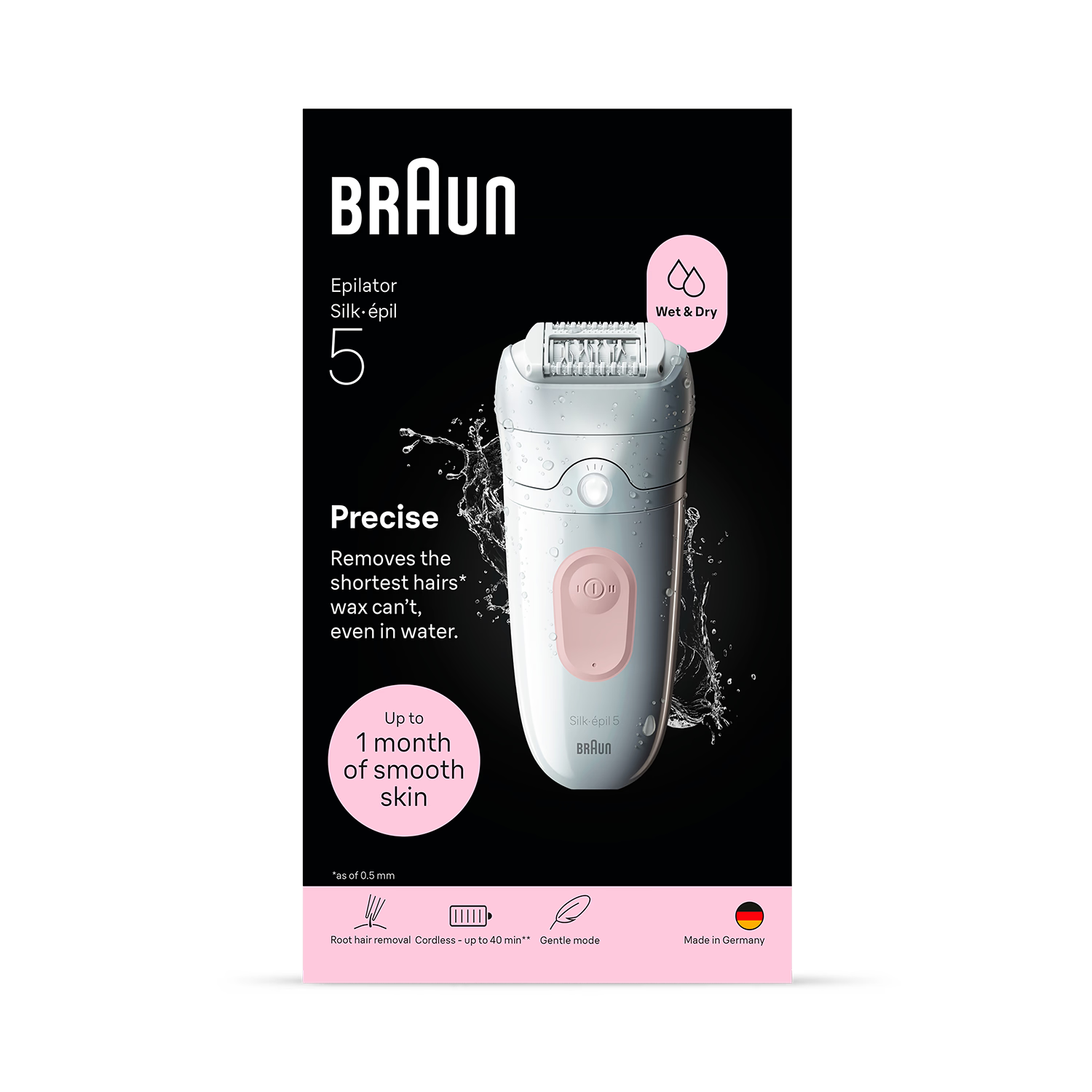Braun Silk·épil 5 Wet & Dry epilator, imported from the UK