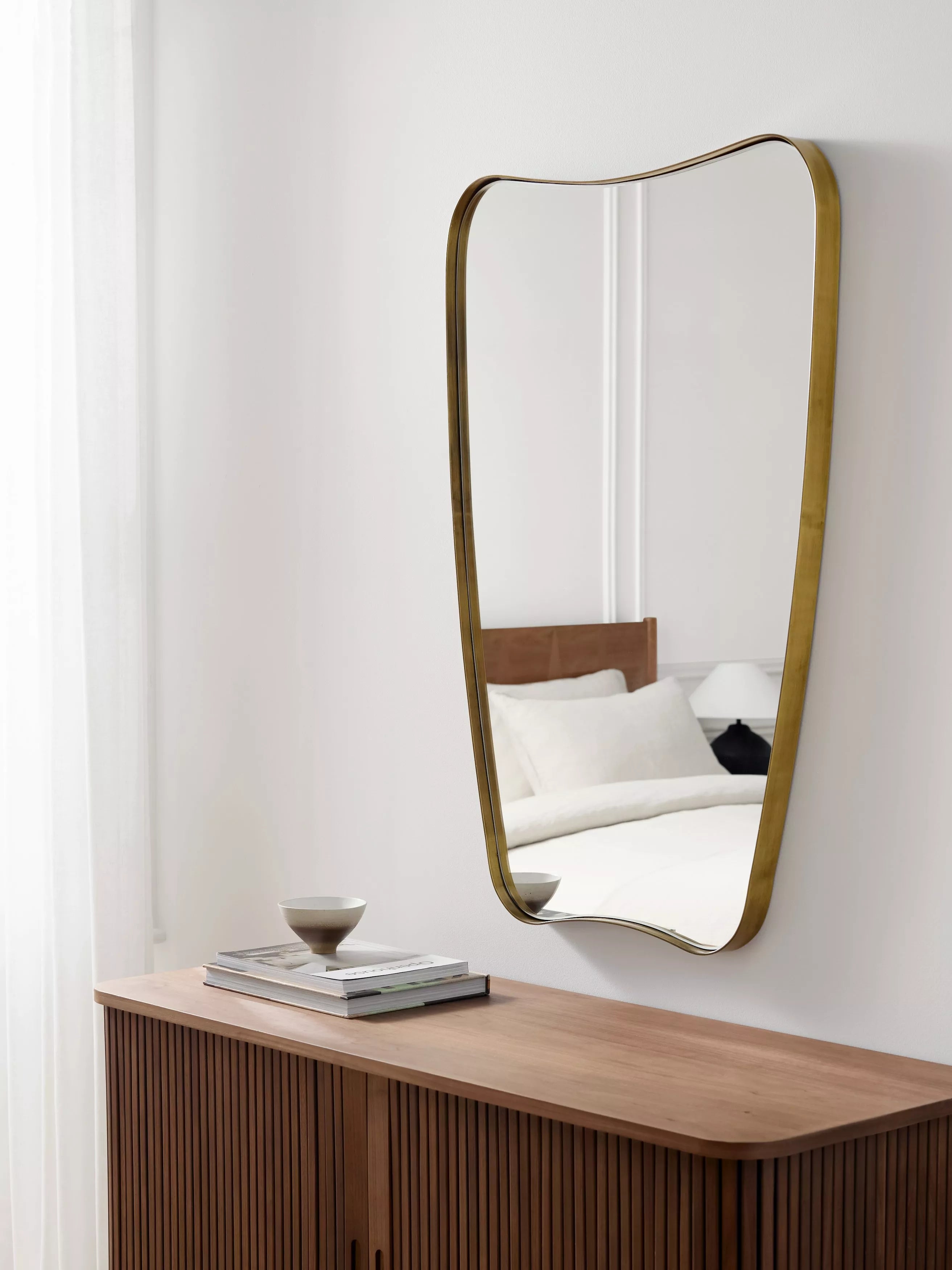 John Lewis antique brass mirror 96x65cm, imported from the UK