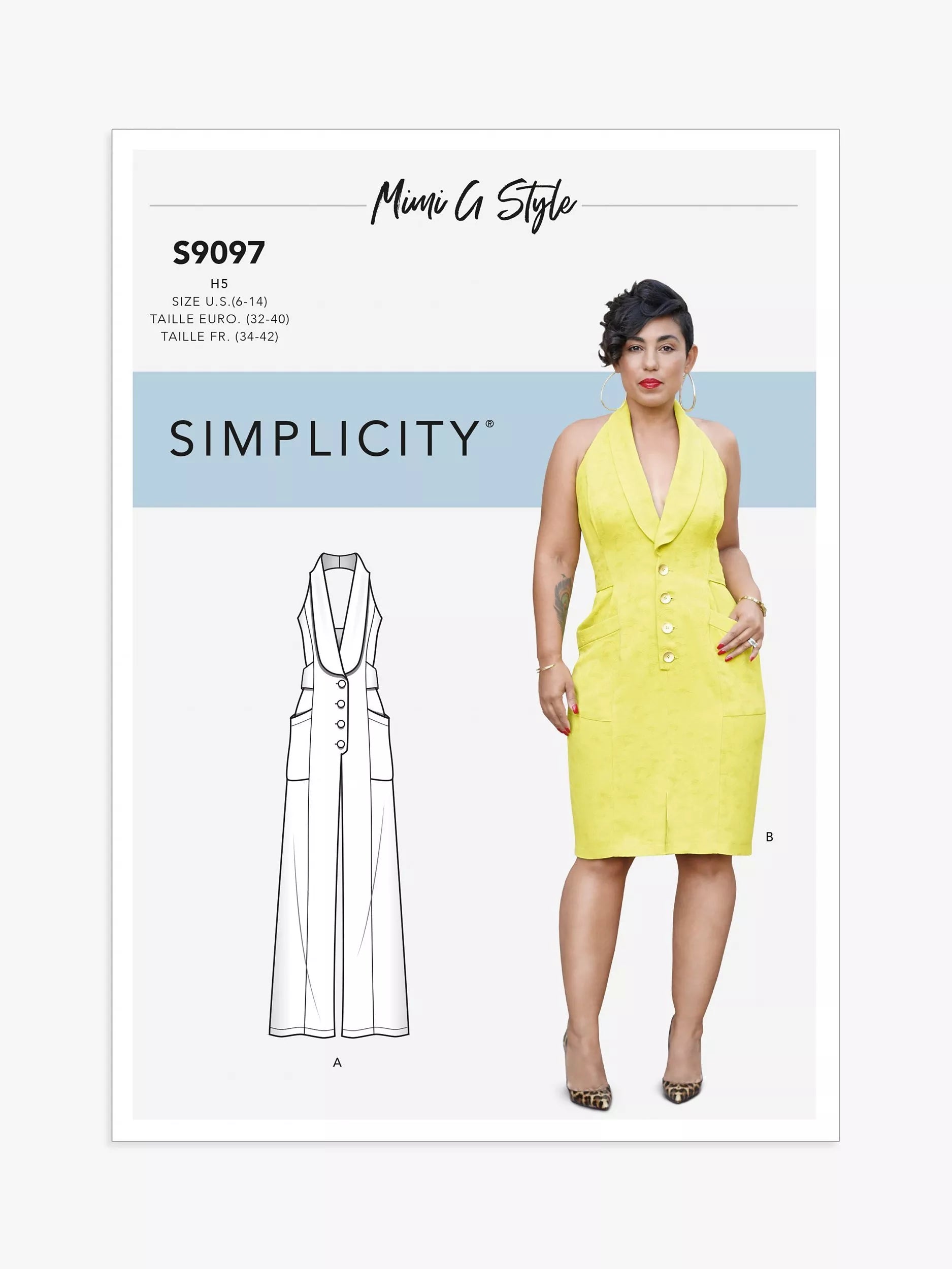 Simplicity misses dress and jumpsuit sewing pattern S9097, UK version