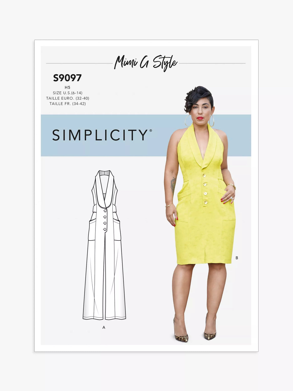Simplicity misses dress and jumpsuit sewing pattern S9097, UK version