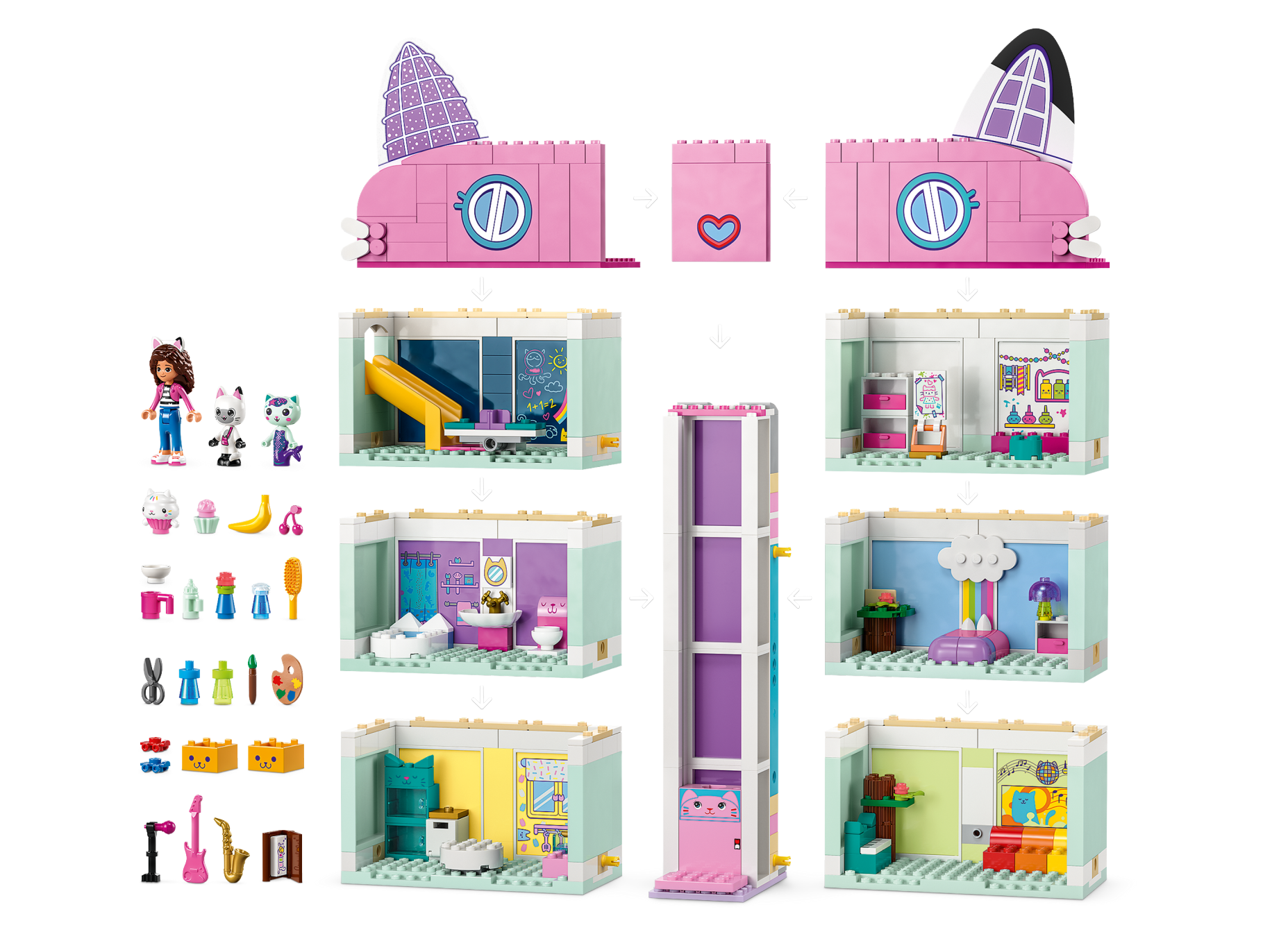 LEGO Gabby's Dollhouse Playset 498 pieces, UK version