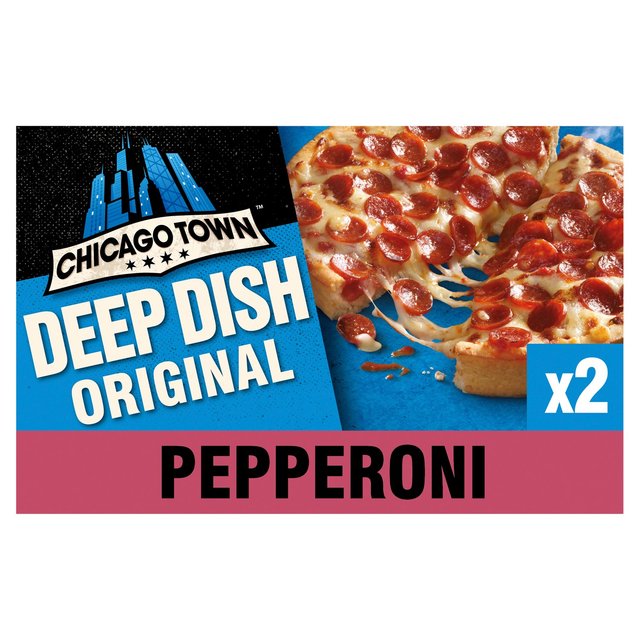 Chicago Town 2 Deep Dish Pepperoni Mini Pizzas   320g