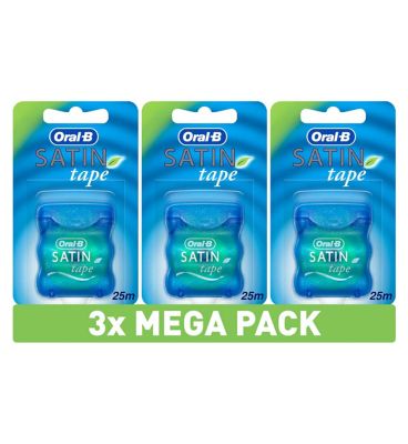 Oral-B satin tape dental floss mint x3 GOODS Boots   