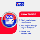 VO5 Extreme Style Matt Hair Clay 75ml, imported from the UK
