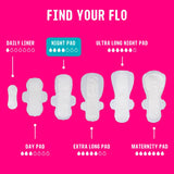 Flo bamboo super absorbent night pads x14, imported from the UK