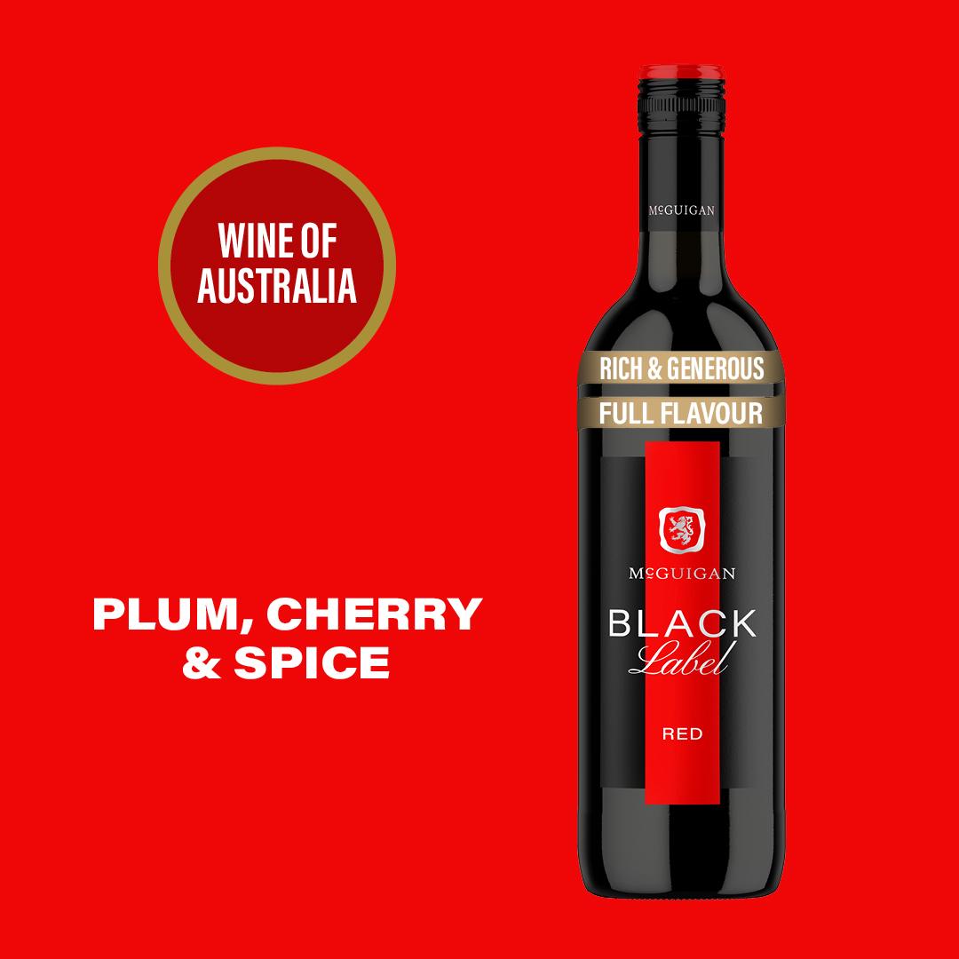 McGuigan Black Label red wine 75cl, imported from the UK