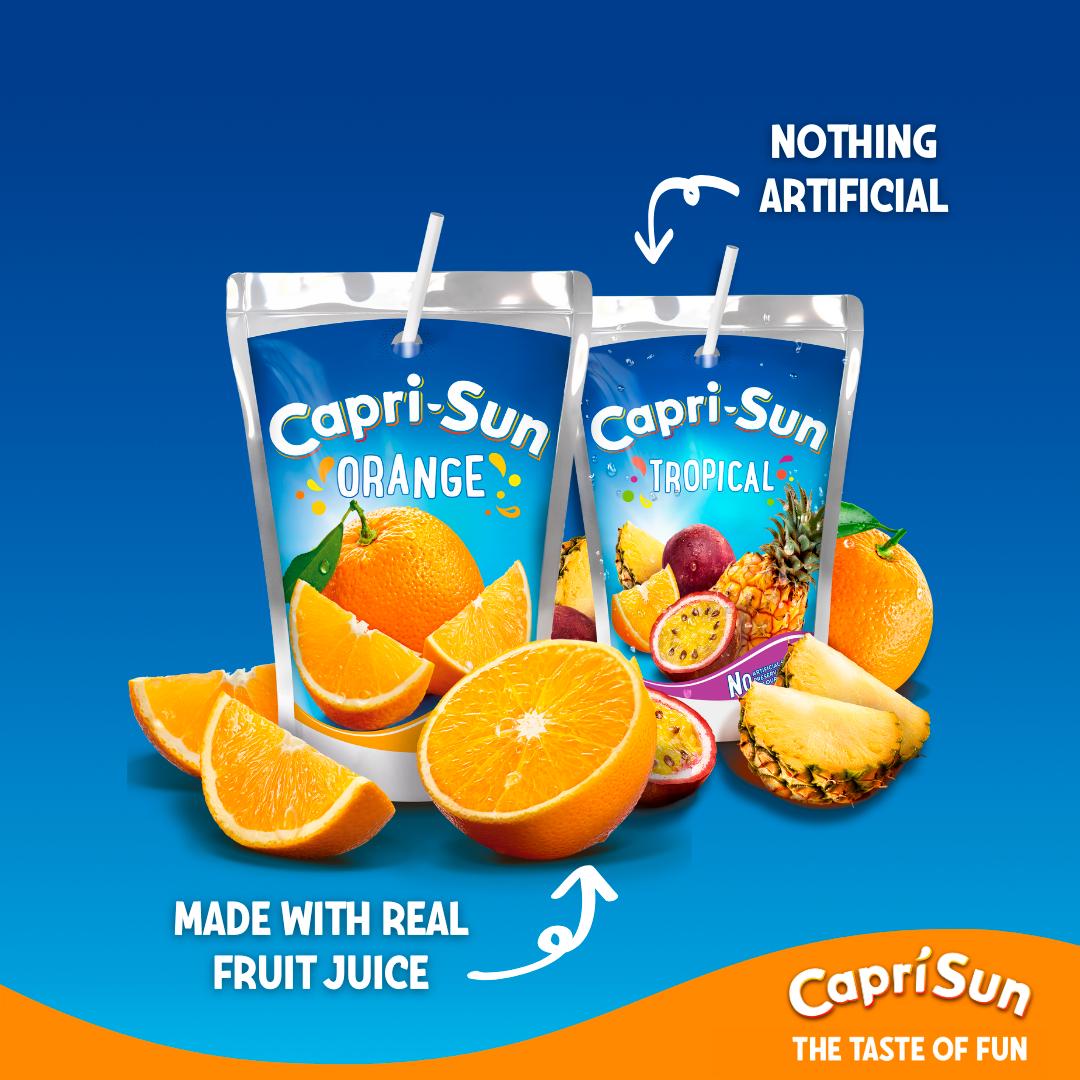 Capri Sun tropical party pack kids juice drink 20x200ml, UK version