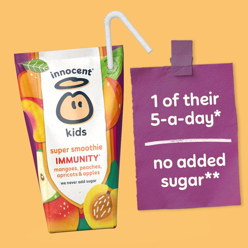 Innocent kids smoothie mango peach apricot 4x150ml, imported from the UK