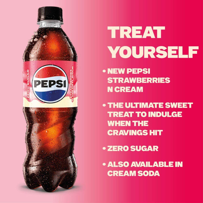 Pepsi Treats Strawberries N Cream bottle 500ml, UK version