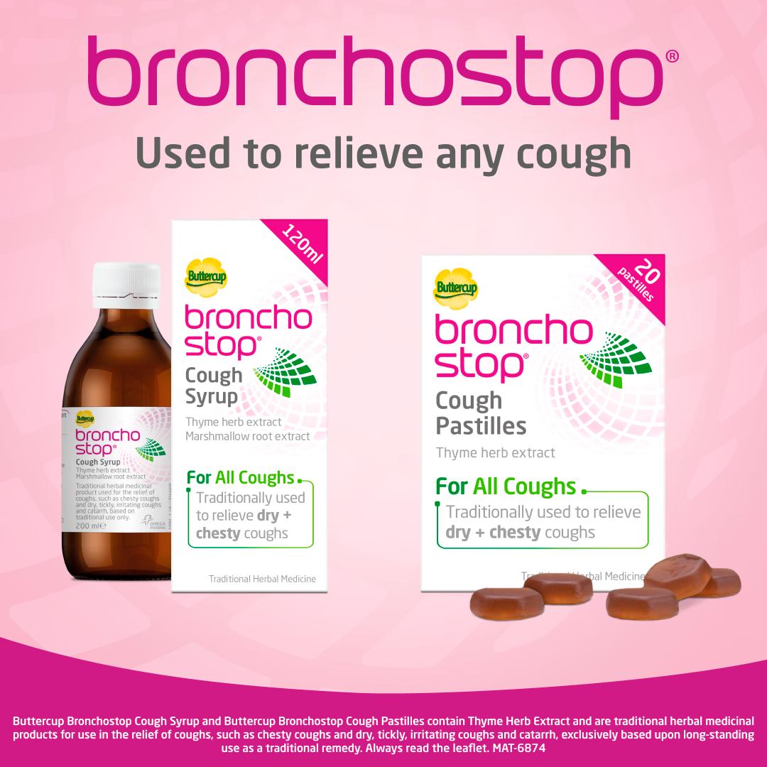 Bronchostop cough syrup 120ml, imported from the UK
