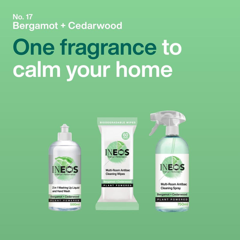 Ineos Antibac multi-room cleaner spray bergamot cedarwood 750ml, imported from the UK