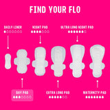 Flo bamboo sanitary pads with wings 16 count, imported from the UK