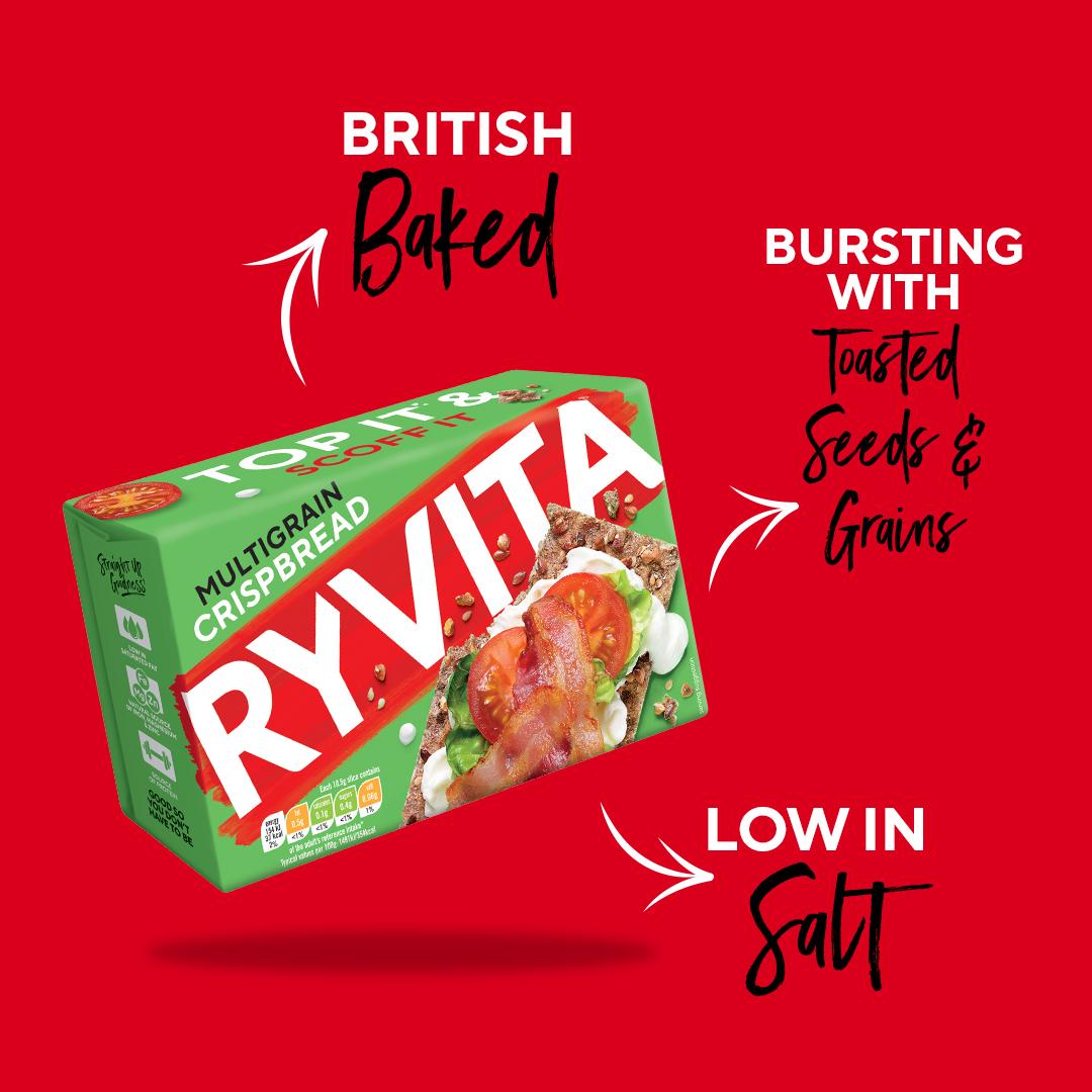 Ryvita multigrain crispbread 250g - British product