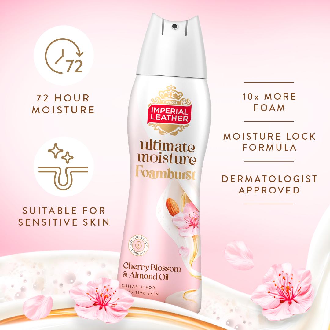 Imperial Leather foamburst body wash cherry blossom almond oil 200ml - British product