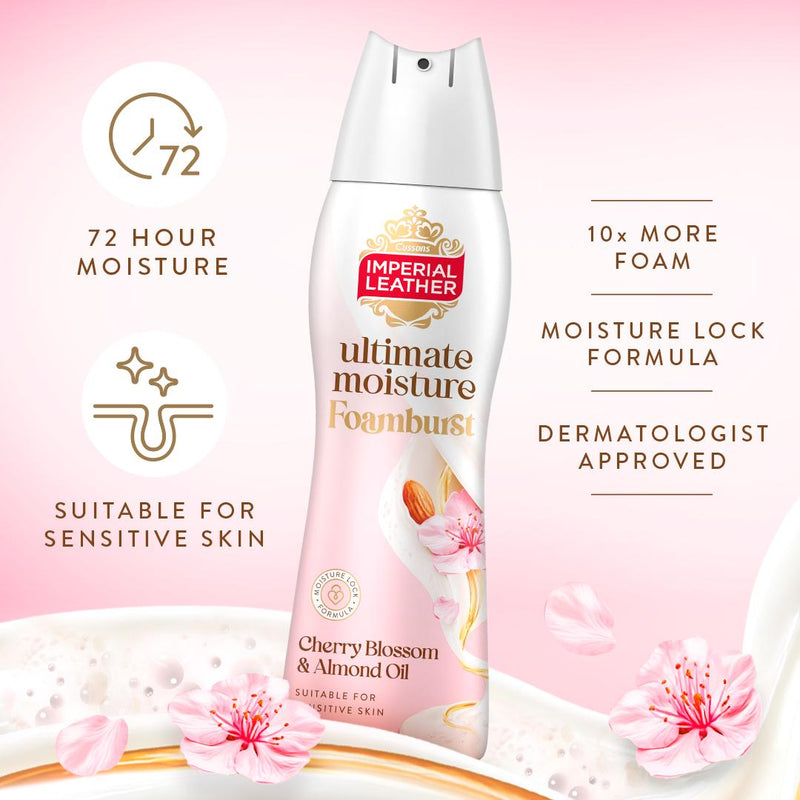 Imperial Leather foamburst body wash cherry blossom almond oil 200ml - British product