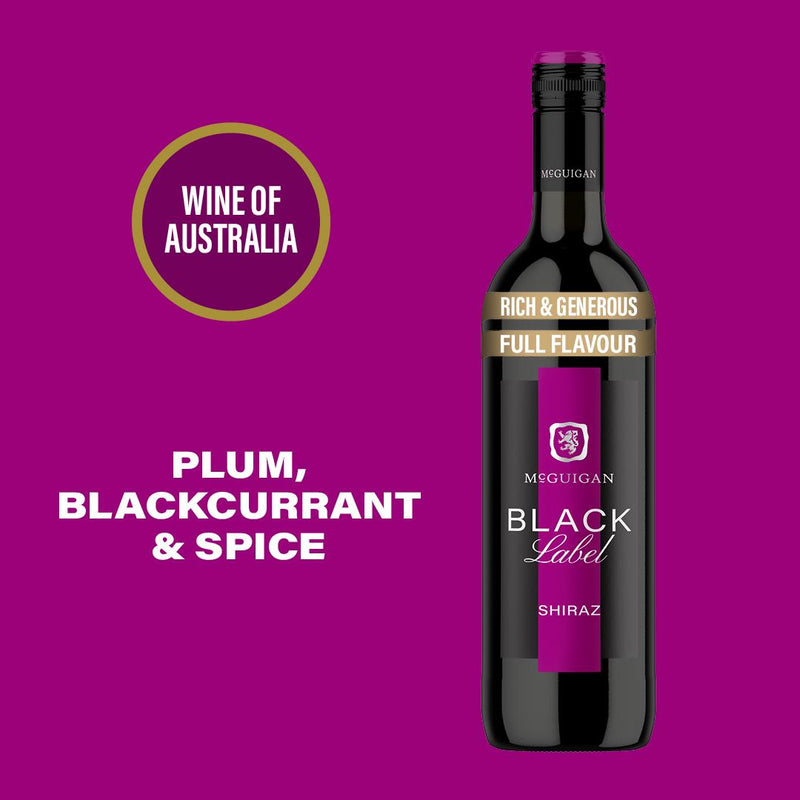 McGuigan Black Label Shiraz red wine 75cl, UK version