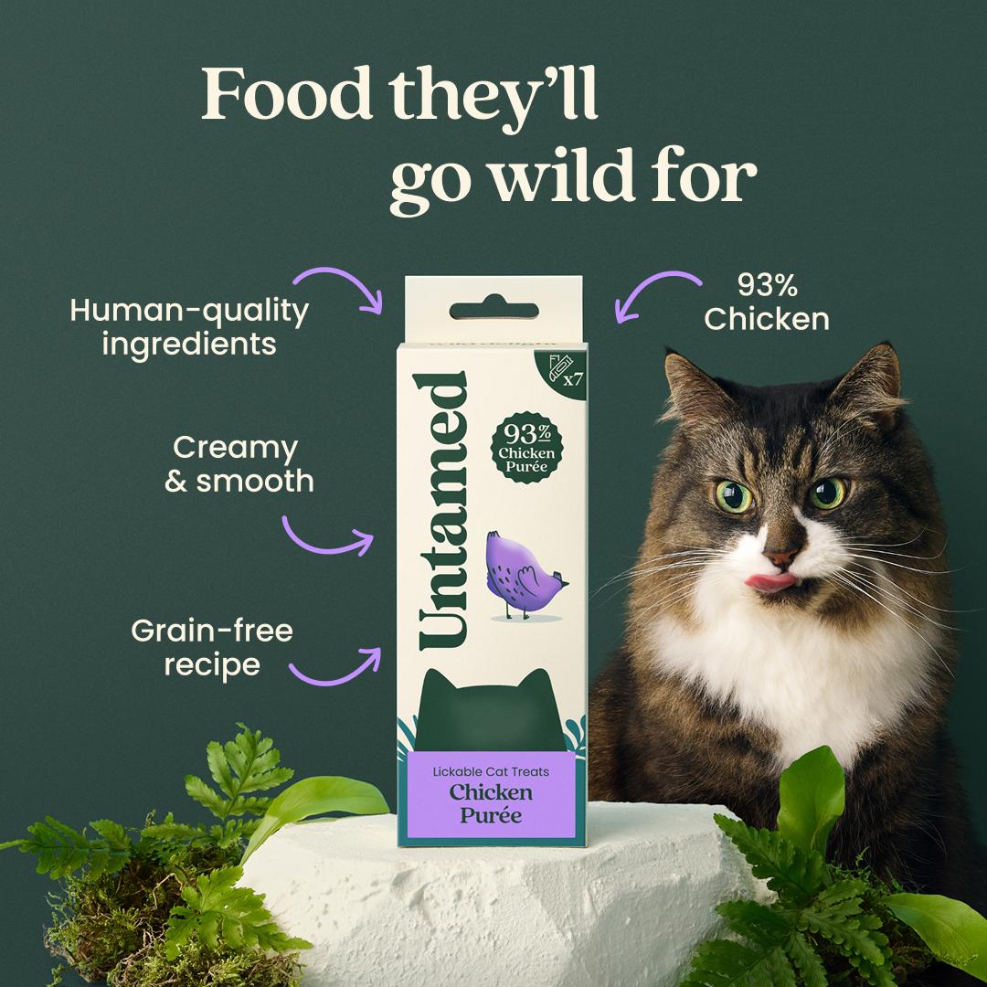 Untamed chicken puree cat treats 7 x 15g, UK version