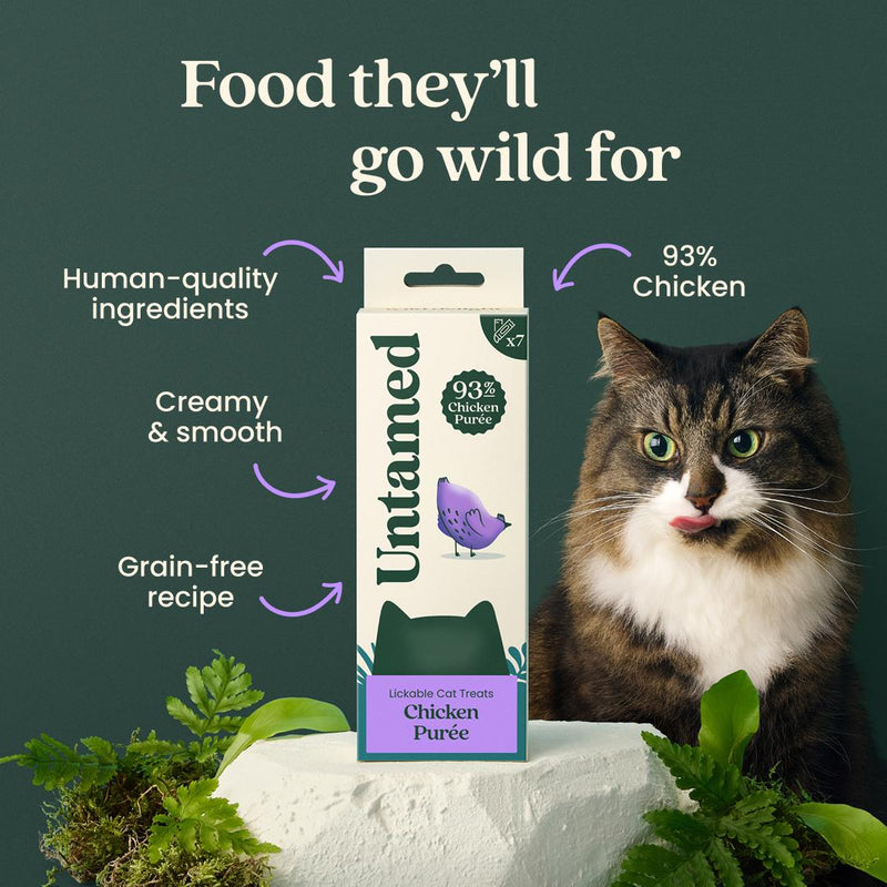 Untamed chicken puree cat treats 7 x 15g, UK version