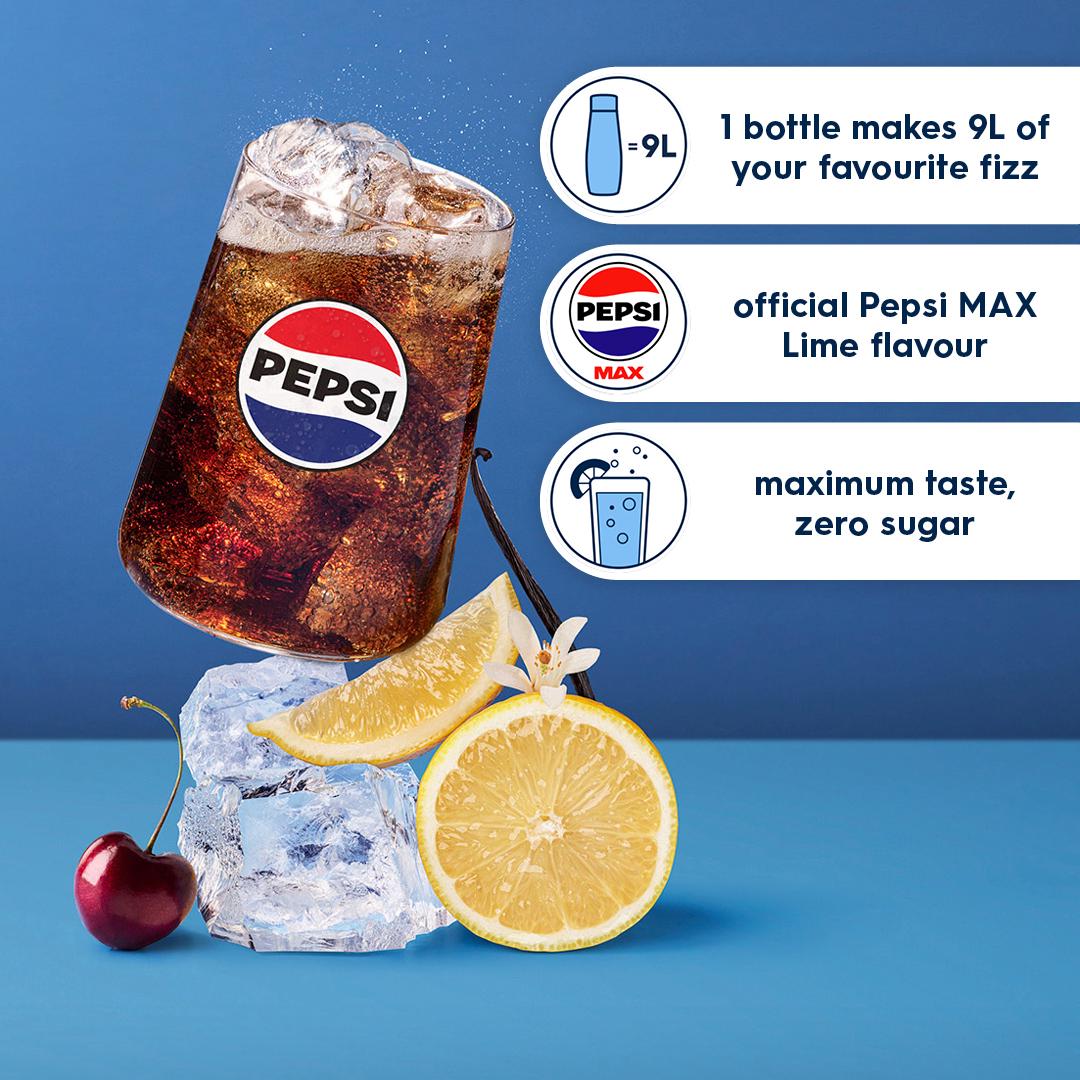 Pepsi Sodastream Lime sparkling drink mix 440ml, UK version