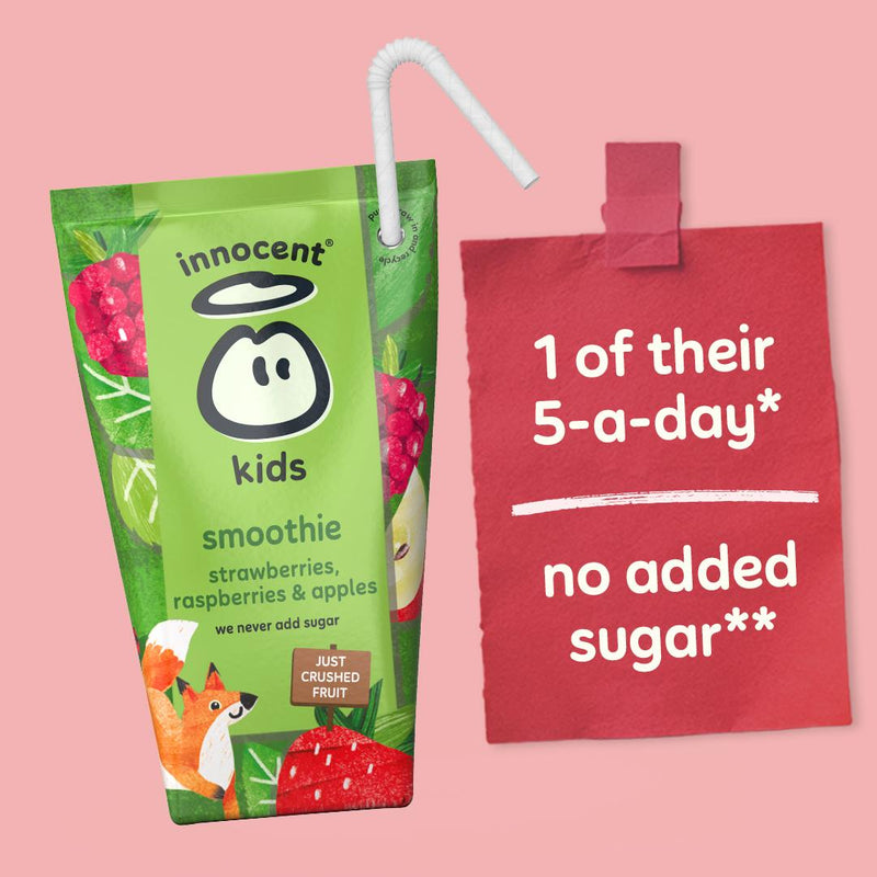 Innocent kids smoothie strawberries raspberries apples 4x150ml (British brand)