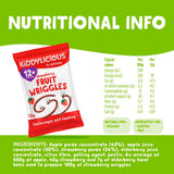 Kiddylicious strawberry wriggles baby snacks 4x12g, imported from the UK