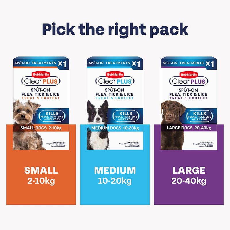 Bob Martin flea and tick treatment for large dogs 20-40kg - British product