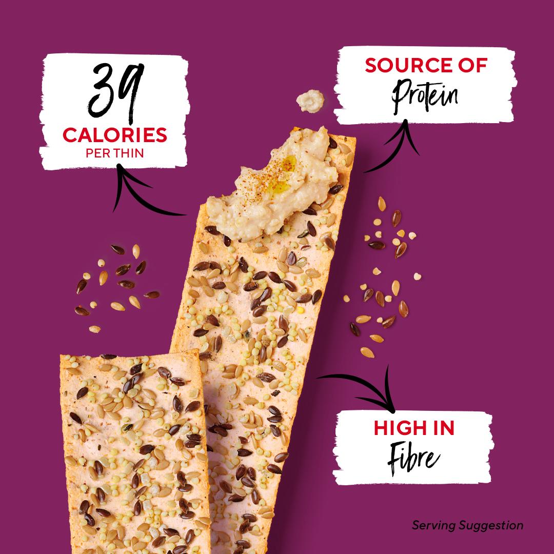 Ryvita multi seed flatbread crackers 125g - British product