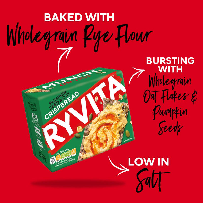 Ryvita pumpkin seed oat crispbread 200g (British brand)