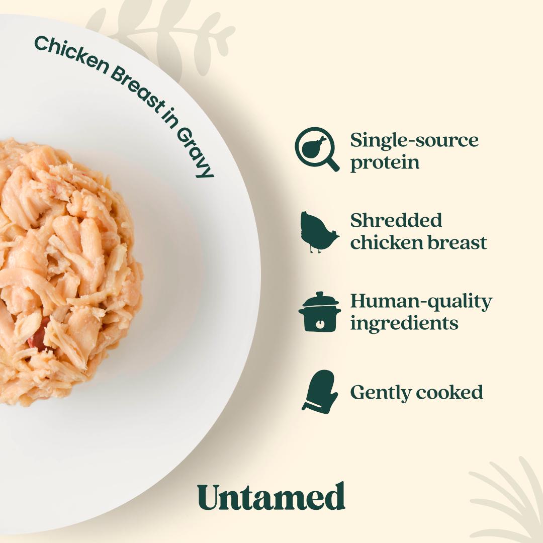 Untamed wet cat food chicken selection box 6x75g (British brand)