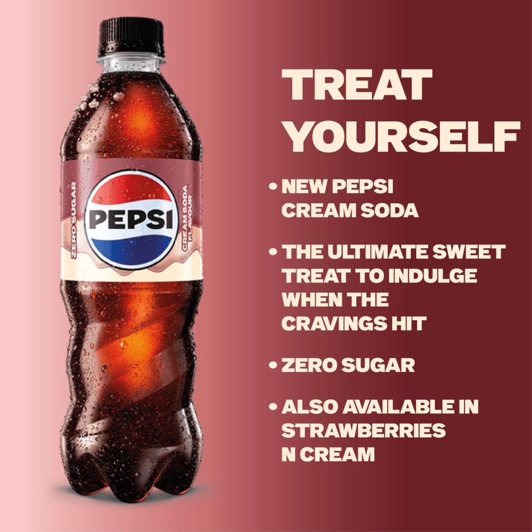 Pepsi Cream Soda zero sugar 500ml (British brand)