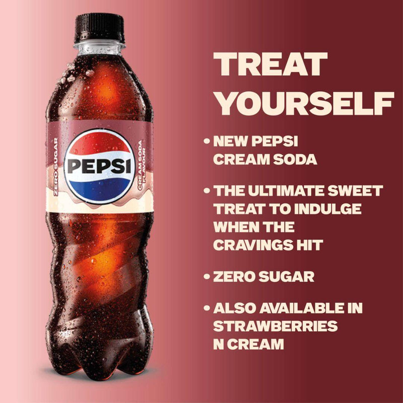 Pepsi Cream Soda zero sugar 500ml (British brand)