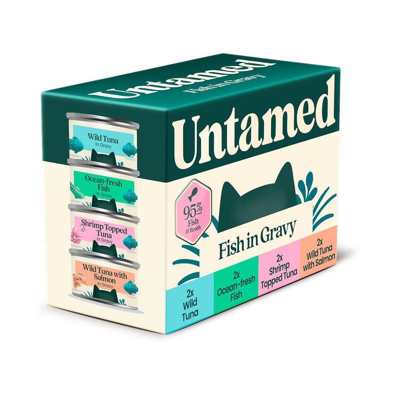 Untamed wet cat food fish selection box 6 x 75g, UK version